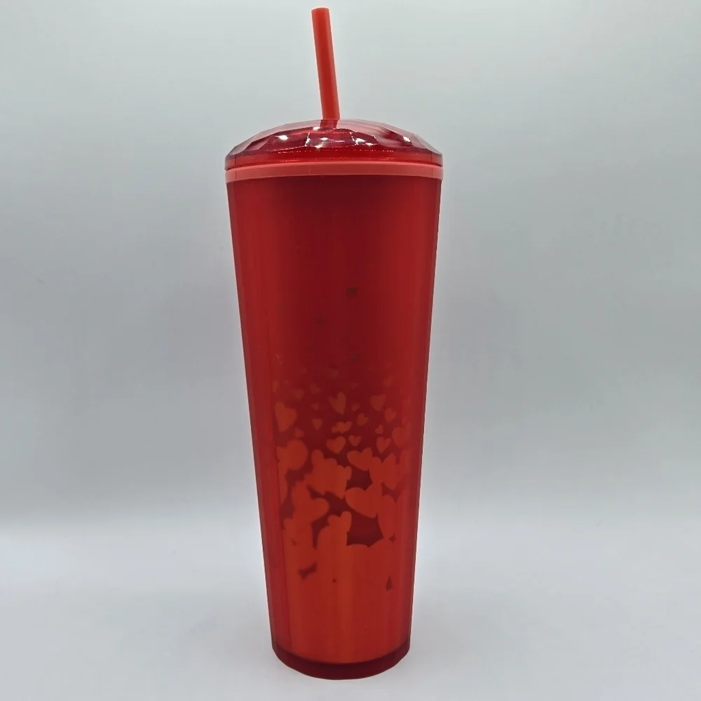 Starbucks Hearts Ombre Dome Kaleidoscope Tumbler Cold Cup 2022 Valentine's Day